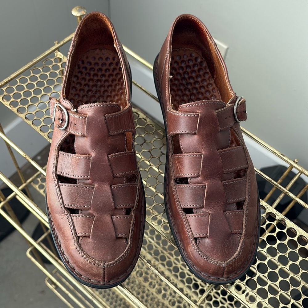 Josef Seibel Brown Leather Huarache Air Massage Shoes